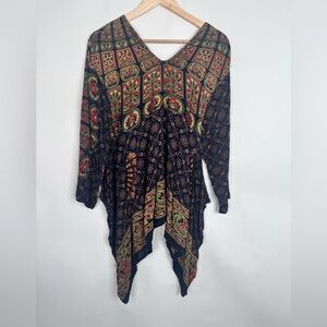 Sacred Threads Pullover Tunic 100% rayon, boho hippie beach vibe. One size